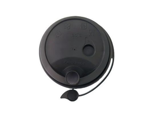 Tapas reutilizables PP Negras con apertura/cierre fácil para vasos 350 y 470ml (500 unid/caja) (exclusivo onlin
