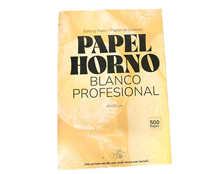 Papel horno doble cara siliconado 41 gsm. Blanco 40x60cm