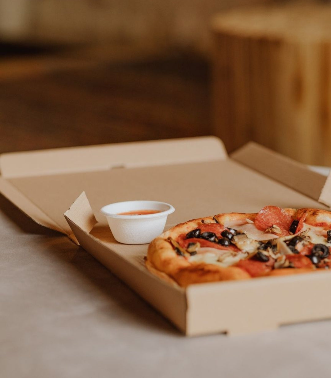 Caja Pizza Kraft 26x26x3,5cm (100 unidades)