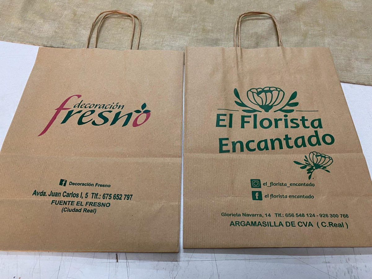 Bolsa Kraft Asa Plana XL (32x12x40cm) (personalizada a 1 tinta- a 2 caras)- 1500 unidades