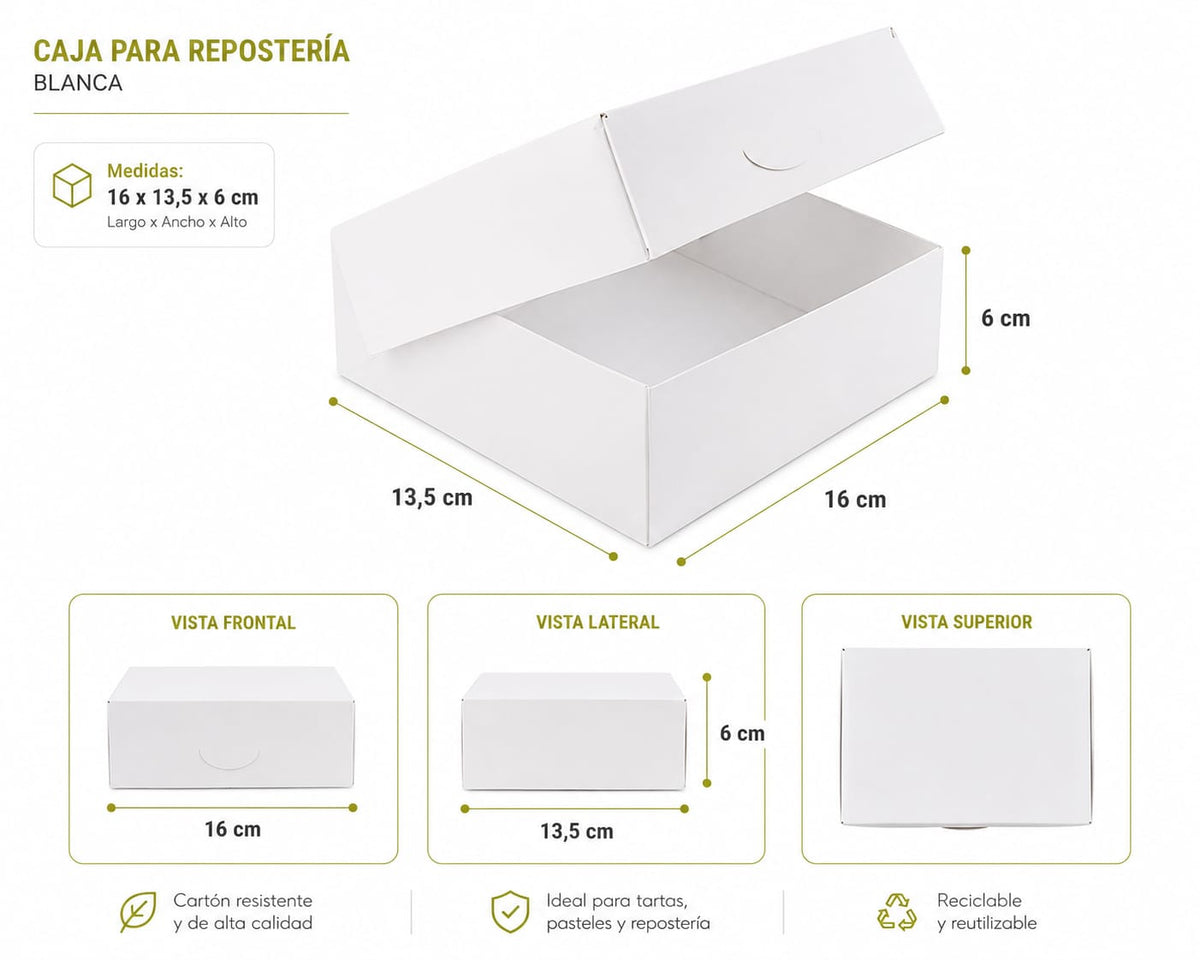 Caja Pastelería 16x13,5x6cm