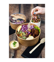 Load image into Gallery viewer, Kraft Cardboard Salad Bowl + Lid 1000ml (Combo) - 34oz
