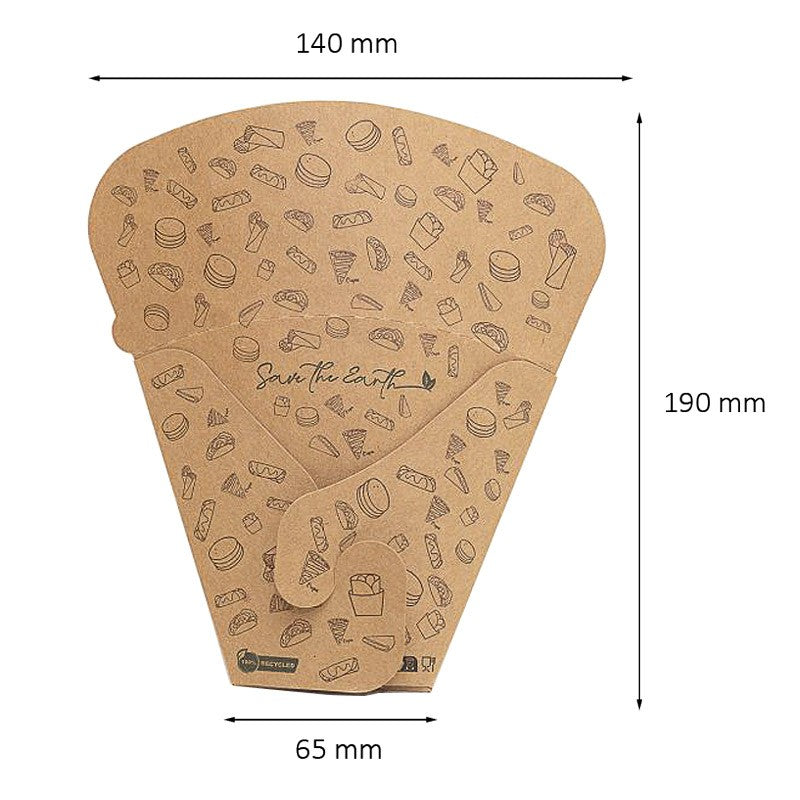 Cono Kraft para Crepes 14,5x19x6,5cm (500 unid/caja) (exclusivo online)