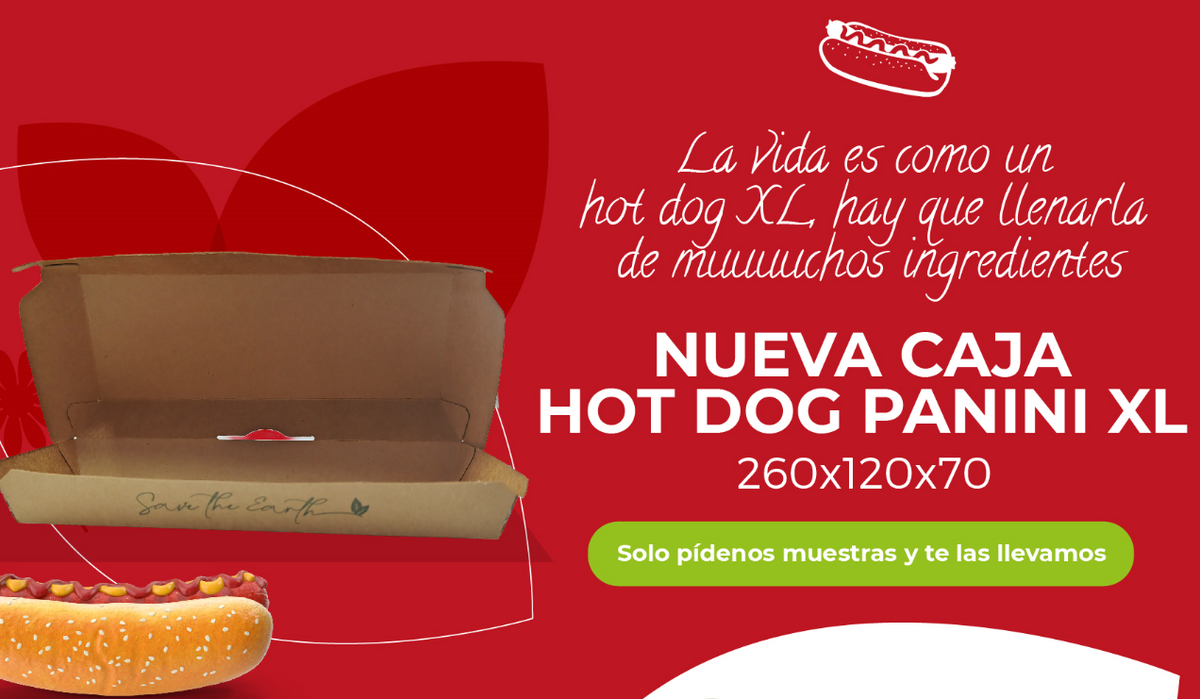 Caja Kraft Hot Dog/Panini XL 26x12x7cm