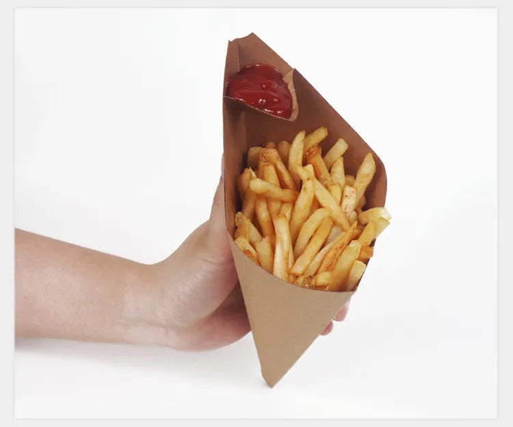 Cono Kraft con espacio para Salsa 16,5x19,5cm