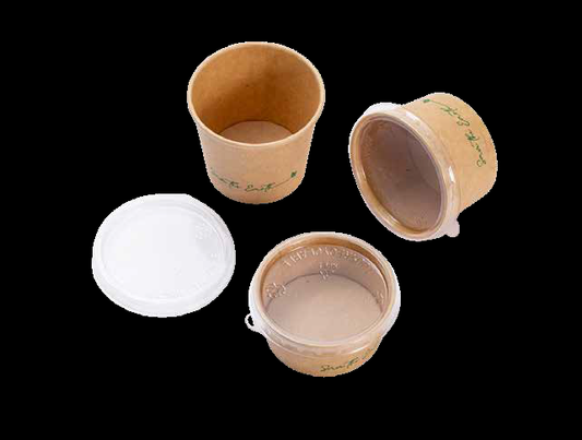 Salsera Cartón Kraft  90ml + Tapa rPet