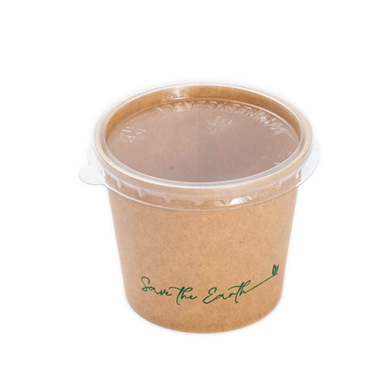 Salsera Cartón Kraft  120ml + Tapa rPet