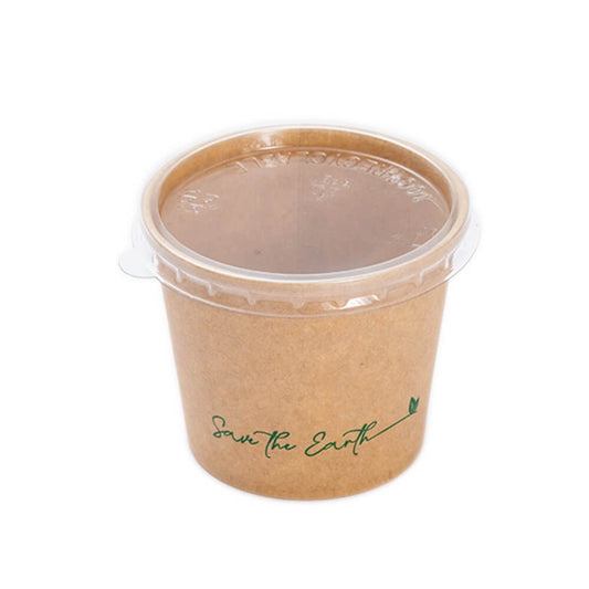 Salsera Cartón Kraft  120ml + Tapa rPet