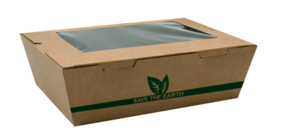 Caja Kraft con Ventana 1600ml (18x12x5cm)
