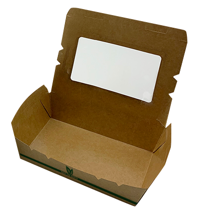 Caja Kraft con Ventana 2100ml (19,5x14x6,5cm)