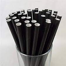Pajitas Cartón Negras 8mm x 20cm (Gruesas) (pack con 100 unid/ caja con 2000 unid)