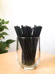 Pajitas Cartón Negras 6mm x 20cm (Delgadas) (pack con 100 unid/ caja con 10000 unid)