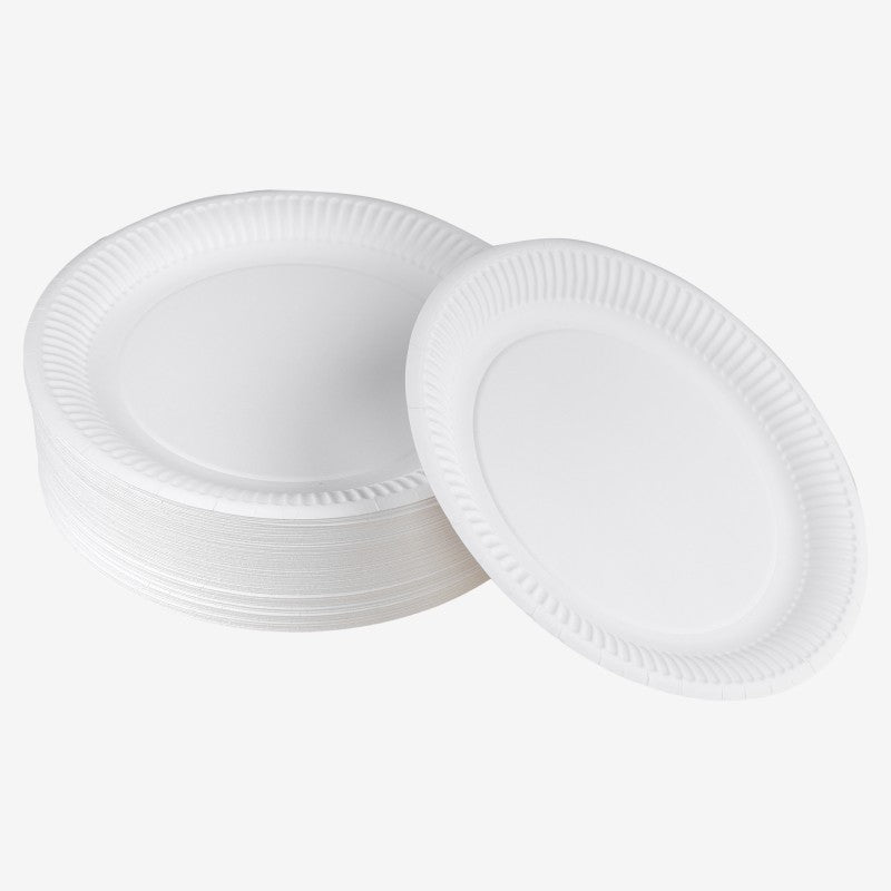 Plato Cartón Laminado Blanco 18 cm