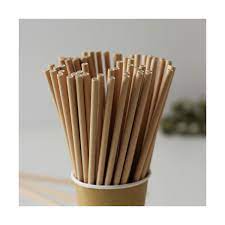 Pajitas Papel Kraft 6mm x 20cm (Delgadas) (pack con 100 unid/ caja con 6000 unid)