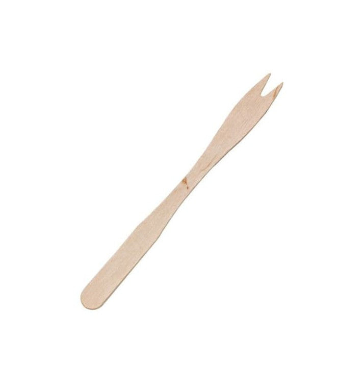 Mini Tenedor de Madera 8,5 cm