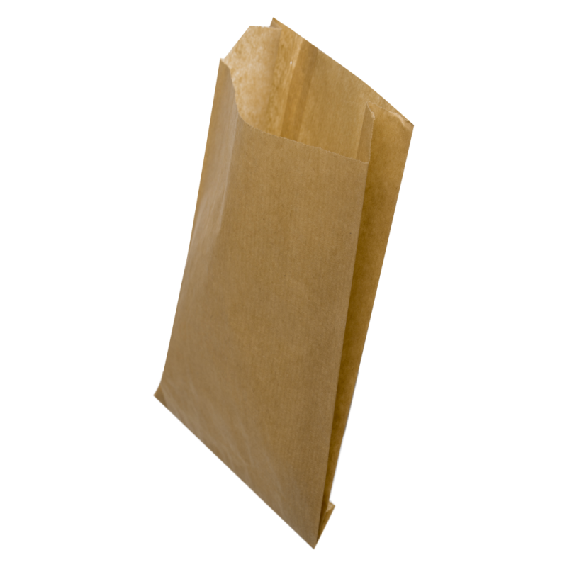 Bolsa Antigrasa Kraft para Patatas/Empanadas/Fritos 12+6x20cm